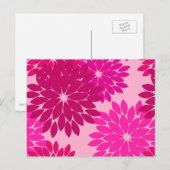 Carte Postale Impression de kimono floral moderne, rose, fuchsia (Devant / Derrière)
