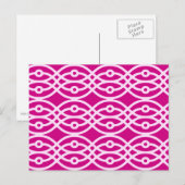 Carte Postale Impression de kimono, magenta et rose (Devant / Derrière)