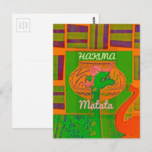 Carte Postale Impression de la Giraffe Hakuna (Devant / Derrière)