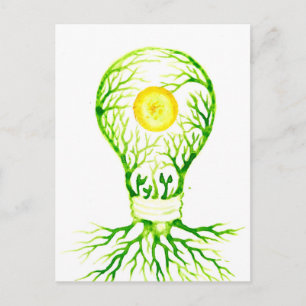 Carte Postale Impression de l'affiche de l'énergie verte