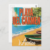 Carte Postale Impression de l'affiche de voyage Playa del Carmen (Devant / Derrière)