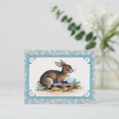 Carte Postale Impression de lapin vintage (Debout devant)