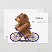 Carte Postale Impression de l'ours en peluche à vélo (Devant / Derrière)