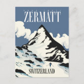 Carte Postale Impression de ski à Zermatt en Suisse (Devant)