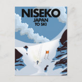 Carte Postale Impression de ski Niseko Japon (Devant)