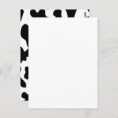 Carte Postale Impression de vache noire et blanche (Devant / Derrière)