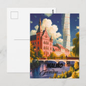 Carte Postale Impression de voyage à Malmö - Affiche de Malmö, M (Devant / Derrière)