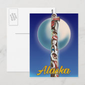 Carte Postale Impression de voyage Alaska Totem Pole (Devant / Derrière)