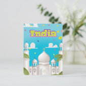 Carte Postale Impression de voyage en Inde dessin animé. (Debout devant)