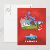 Carte Postale Impression de voyage illustrée du Canada. (Devant / Derrière)