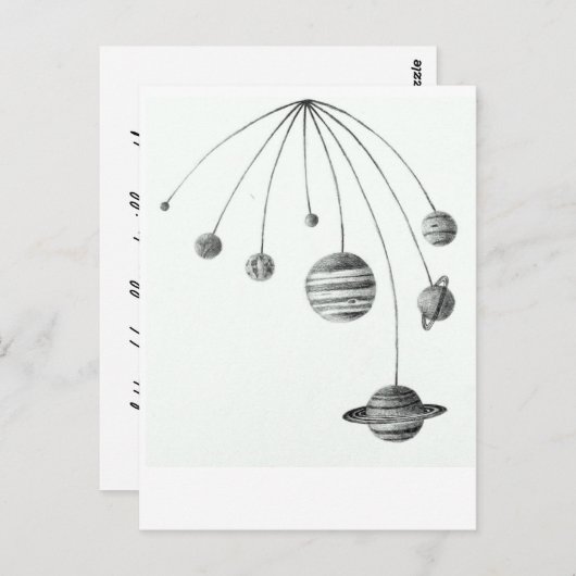 Carte Postale Impression du système solaire (Devant / Derrière)