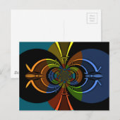 Carte Postale Impression d'une éclatement de couleur Abstraite (Devant / Derrière)