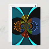 Carte Postale Impression d'une éclatement de couleur Abstraite (Devant / Derrière)