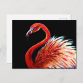 Carte postale Impression Flamant rose Art (Devant / Derrière)