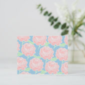 Carte Postale Impression florale assez Girly de rose en pastel (Debout devant)