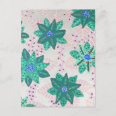 Carte Postale Impression florale Festive Vert Mint (Devant)