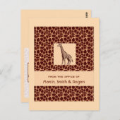 Carte Postale Impression Giraffe Entreprise personnalisée (Devant / Derrière)