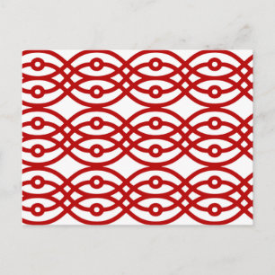 Carte Postale Impression kimono, blanc et rouge foncé
