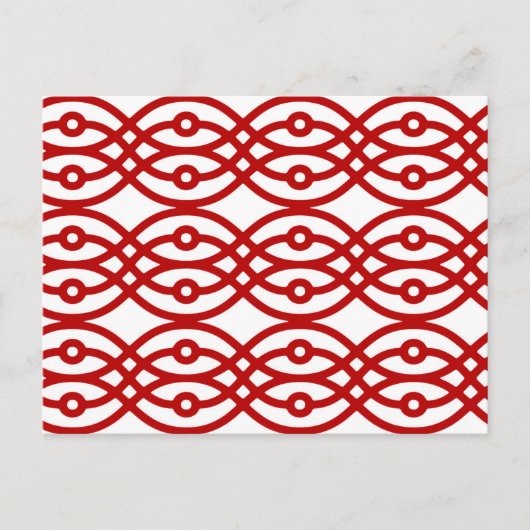 Carte Postale Impression kimono, blanc et rouge foncé (Devant)