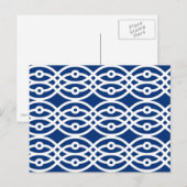 Carte Postale Impression kimono, bleu marine et blanc (Devant / Derrière)