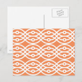 Carte Postale Impression kimono, corail orange et blanc (Devant / Derrière)