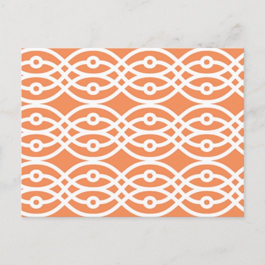 Carte Postale Impression kimono, corail orange et blanc (Devant)