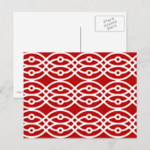 Carte Postale Impression kimono, rouge foncé et blanc (Devant / Derrière)