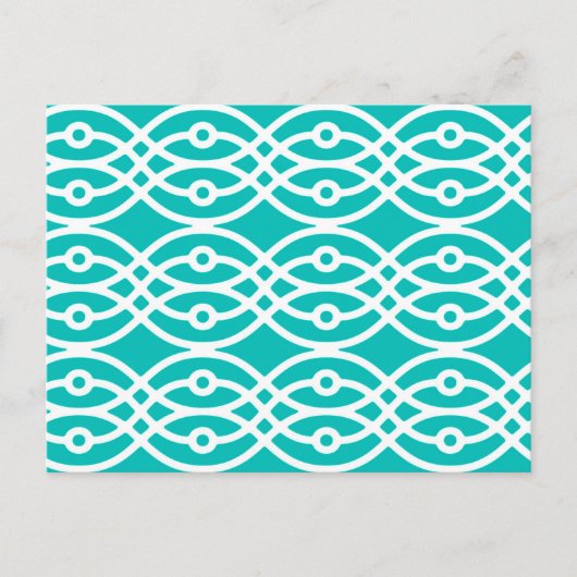 Carte Postale Impression kimono, turquoise et blanc (Devant)