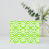 Carte Postale Impression kimono, vert citron et blanc (Debout devant)