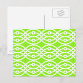 Carte Postale Impression kimono, vert citron et blanc (Devant / Derrière)