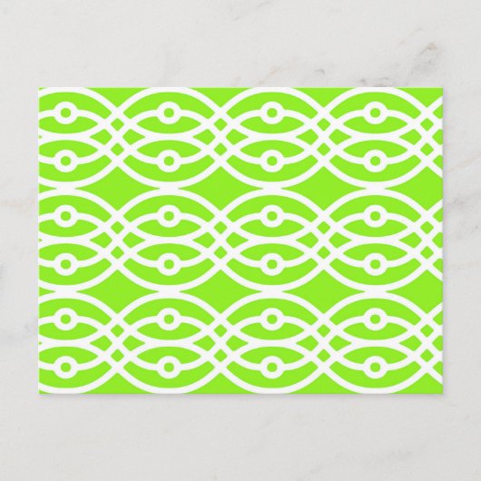 Carte Postale Impression kimono, vert citron et blanc (Devant)