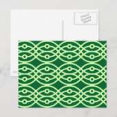Carte Postale Impression kimono, vert foncé et clair (Devant / Derrière)