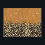Carte Postale Impression léopard avec coup de pinceau de faux st<br><div class="desc">Cette impression léopard cool et tendance avec coup de pinceau de faux strass doré est parfaite pour la dame glamour et clinquante.</div>