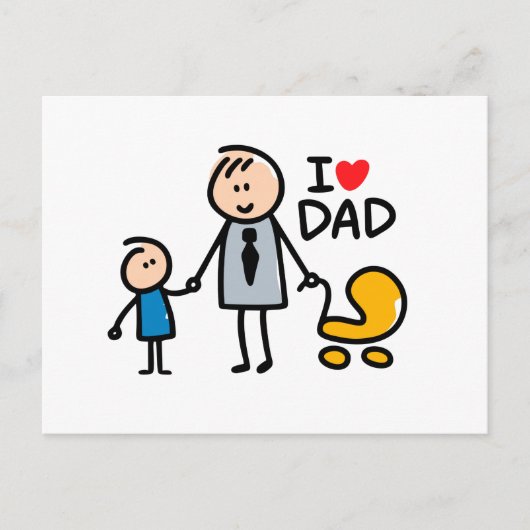Carte Postale Impression Love Daddy (Devant)