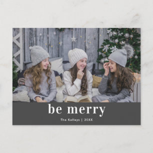 Carte Postale Impression Mood, Soyez Joyeux Gray