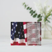 Carte Postale impression noire de la prière de police (Debout devant)