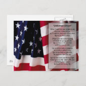 Carte Postale impression noire de la prière de police (Devant / Derrière)