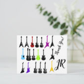 Carte Postale Impression personnalisée de la guitare de Merci (Debout devant)