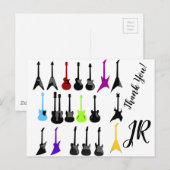 Carte Postale Impression personnalisée de la guitare de Merci (Devant / Derrière)