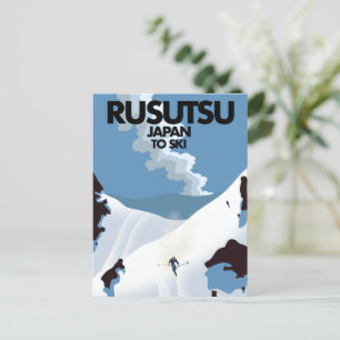 Carte Postale Impression ski Rusutsu Japon