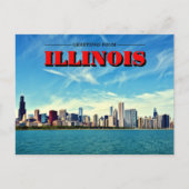 Carte Postale Impression Skyline Illinois Chicago (Devant)