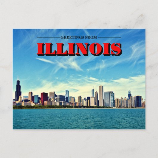 Carte Postale Impression Skyline Illinois Chicago (Devant)