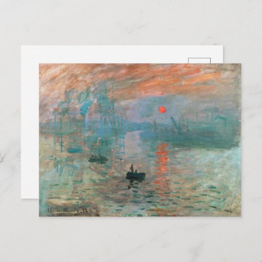 Carte Postale Impression, Sunrise 1872 Claude Monet (Devant / Derrière)