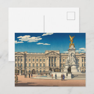 Carte Postale Impression sur bois japonaise du palais de Bucking
