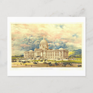 Carte Postale Impression vintage du Capitole d'Etat à Helena, Mo