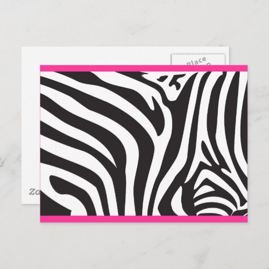 Carte Postale Impression Zebra (Devant / Derrière)