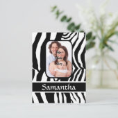Carte Postale Impression zèbre noir et blanc (Debout devant)