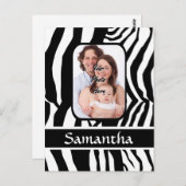 Carte Postale Impression zèbre noir et blanc (Devant / Derrière)