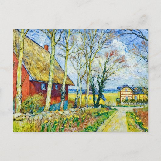 Carte Postale Impressionist Village Scene in Ahrenshoop on the D (Devant)