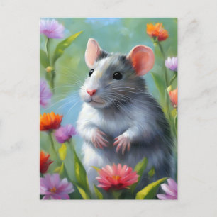Carte Postale Impressionnisme Beauté Rat coloré